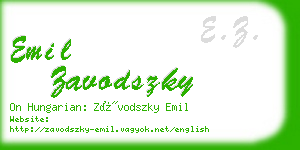 emil zavodszky business card